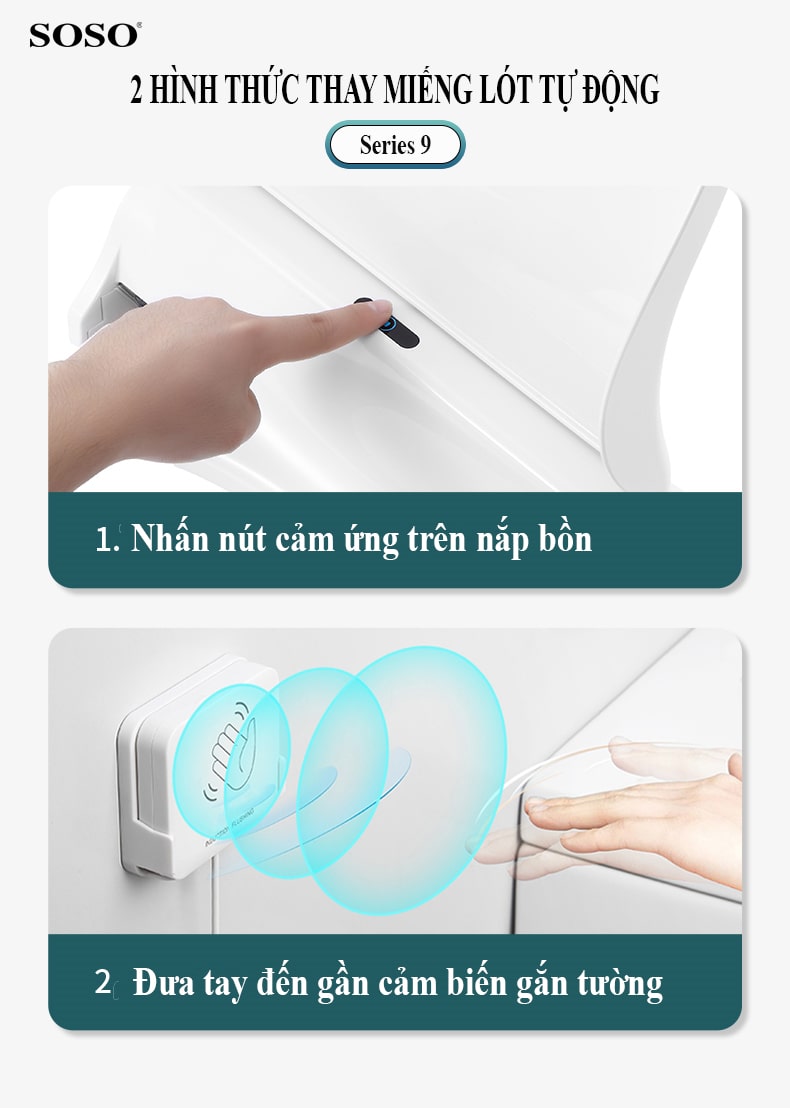 Nắp bồn cầu thông minh thay miếng lót tự động SOSO