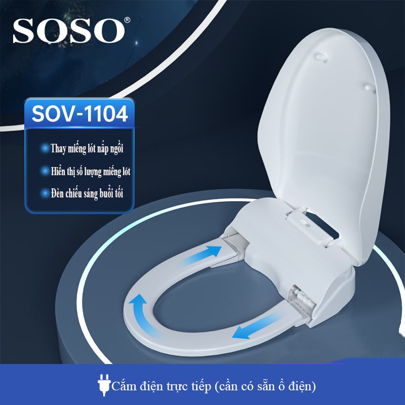 Nắp bồn cầu thay miếng lót tự động SOSO