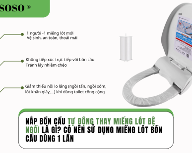 nắp bồn cầu tự động thay miếng lót là gì